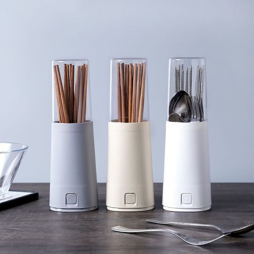 Kitchen drain chopstick cage Japanese-style chopstick tube with lid plastic household chopstick box dust-proof rack tableware storage