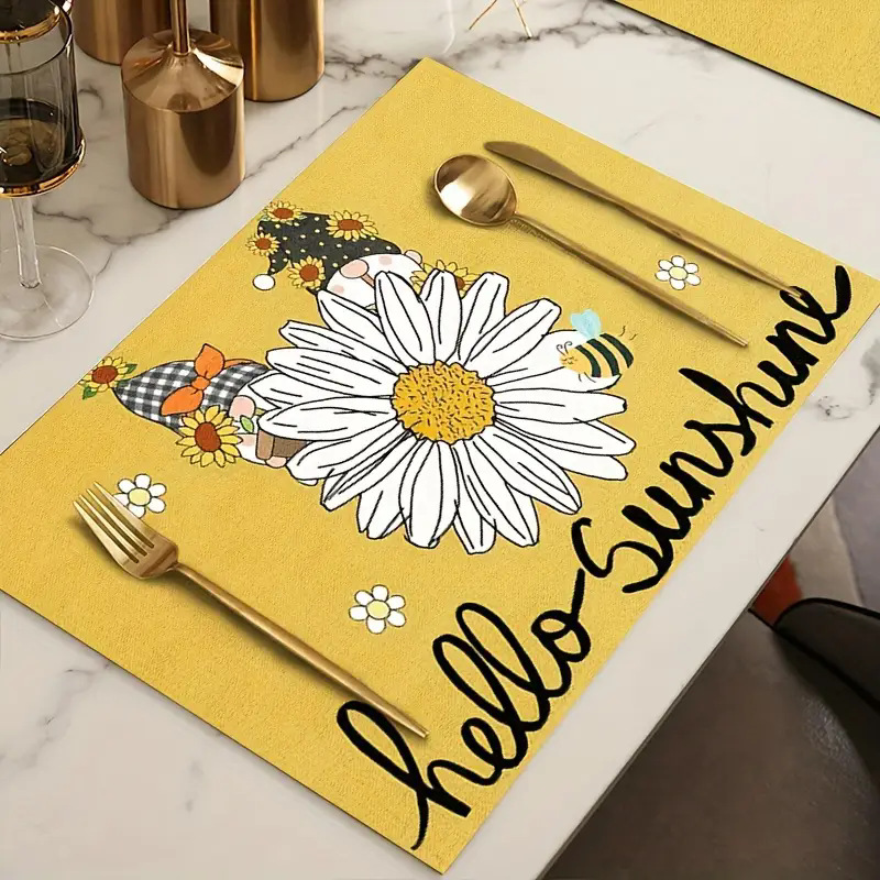 Transfronterizos lino almohadilla de mesa Aliexpress TEMU Amazon almohadilla de mesa cuadrada búfalo rojo almohadilla de Navidad Día de la Independencia