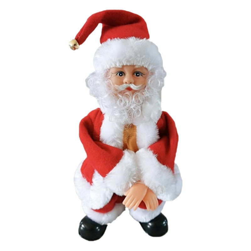 Venta al por mayor nueva música navideña bailando ancianos muñeca eléctrica de Papá Noel adornos navideños decoración suministro transfronterizo