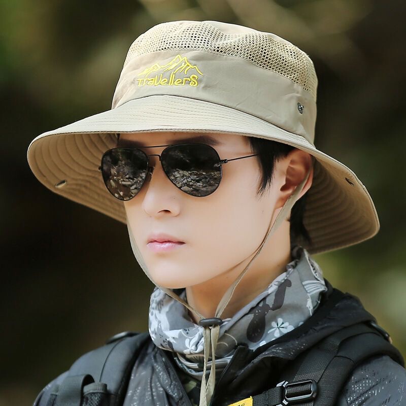 帽子メンズ夏の日よけ帽子登山釣り日よけ帽子屋外通気性日焼け止め帽子男性サイクリング帽子漁師帽子|undefined
