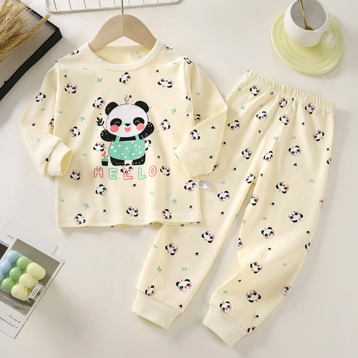 Set de ropa interior infantil algodón primavera nuevo pijama para niños niñas bebé chaqueta de otoño pantalones de otoño ropa infantil al por mayor