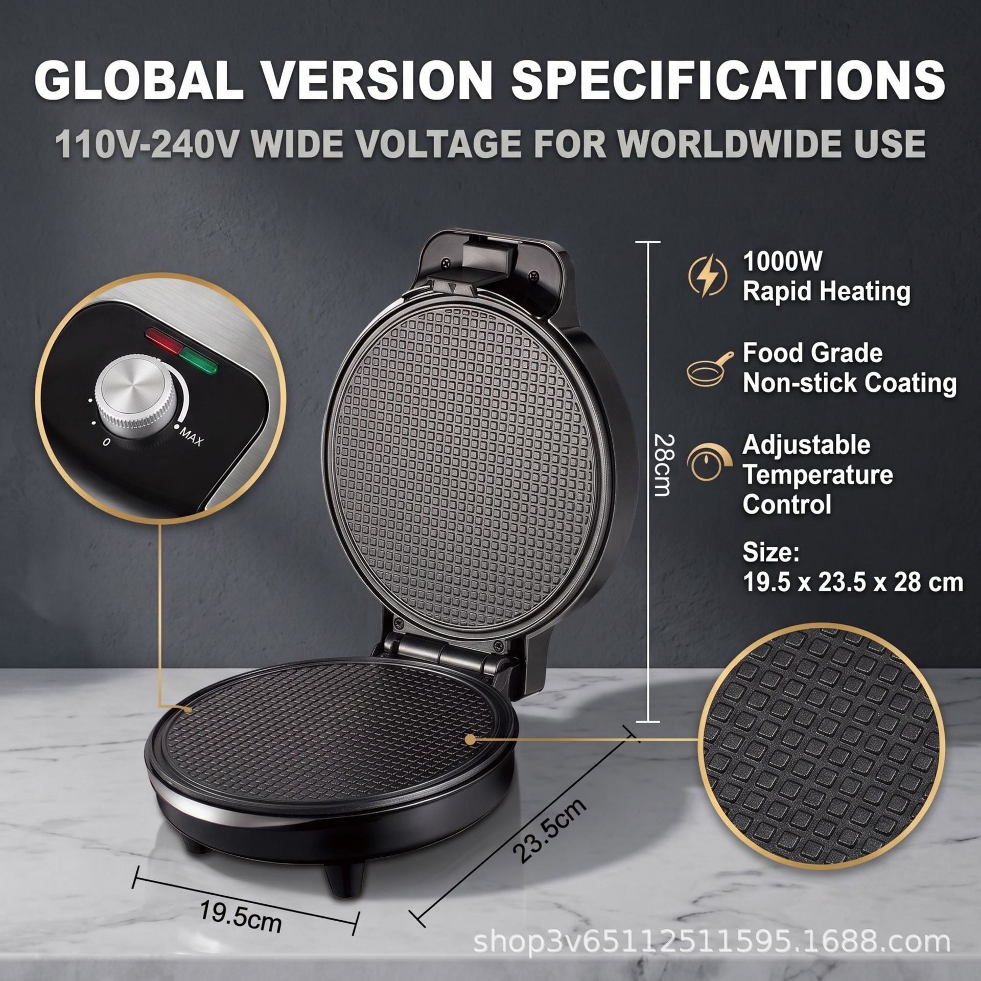 Estándar transfronterizo EE.UU. Estándar europeo Waffle Cone Maker Waffle Cone Maker Egg Roll Maker Ice Cream Roll Maker