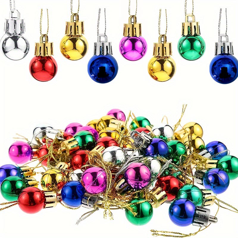 Fabricante en stock 2cm multicolor 50 piezas BOLA DE Navidad mini Bola de decoración de árbol de Navidad de color mezclado
