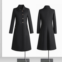 职业毛呢大衣女冬中长款酒店前台接待呢子外套售楼处珠宝店工作服