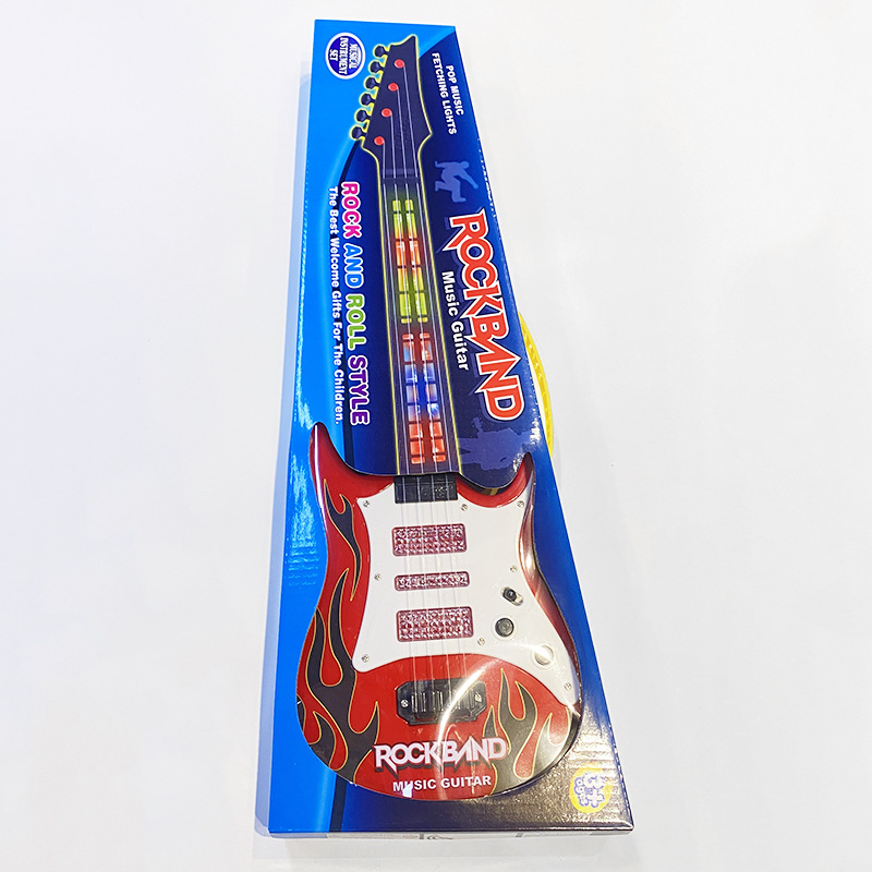 Transfronterizo Nueva simulación de música flash de guitarra de música de luz ABS guitarra de instrumentos musicales para niños guitarra