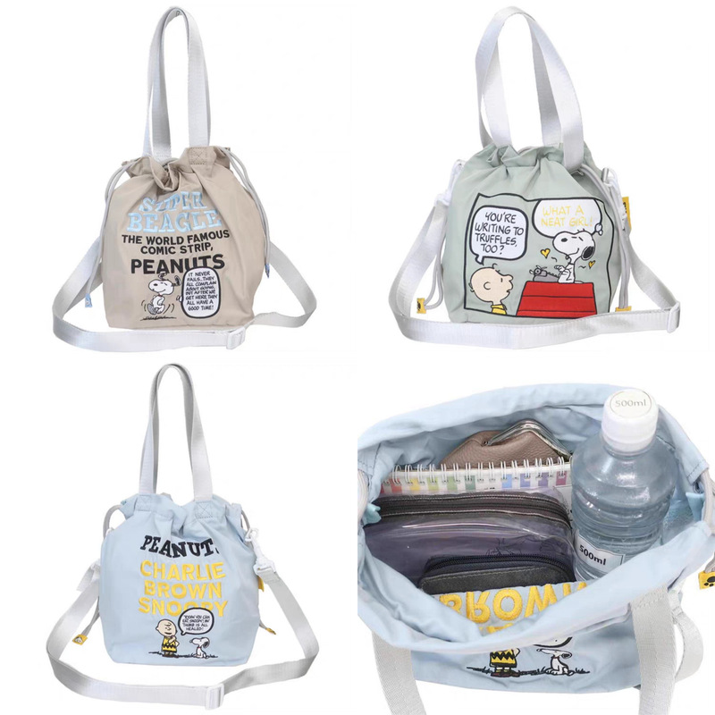 In-Stock Japanese-Style Cute Cartoon Dog Embroidered Shoulder Bag, Handbag, Crossbody Bag, Storage Bag, Portable Dual-Use Women's Bag
