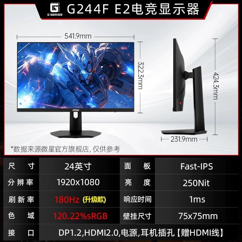 Ноутбук, LCD дисплей, игровой экран, G244, E2, 24 дюйма, 180 Гц