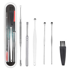 Factory Wholesale Stainless Steel Ear Scoop Set Spiral Double-Head Spring Ear Cleaner Children's Ear Cleaning Tool