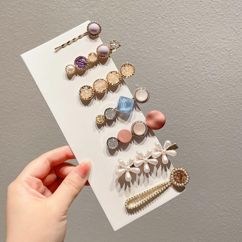 Horquilla de perlas, estilo ins, tocado coreano simple de nicho, clip de una palabra, clip lateral de flequillo simple, tocado