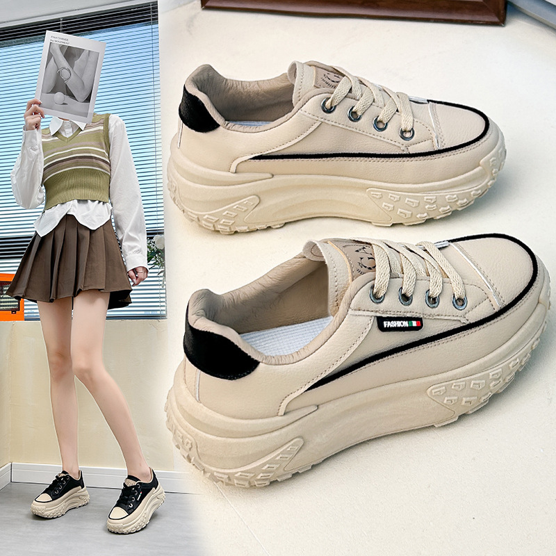 Dad's Shoes Dames 2023 Herfst Nieuwe Koreaanse Veelzijdige Studenten Dikke Zool Schoenen Dames Casual Schoenen Ademende Damesschoenen_voghion.com