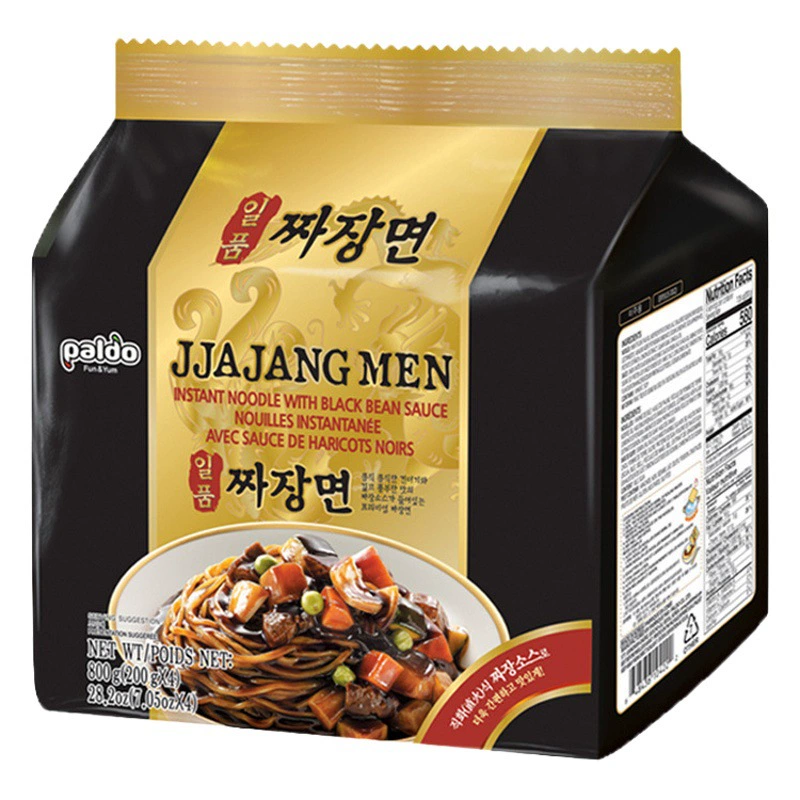 Южная Корея импортирует лапшу с жареным соусом из восьми блюд из палдо 200 г * 4 мешка с корейской лапшой быстрого приготовления