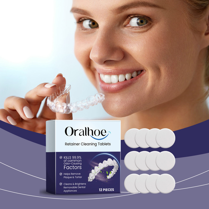 ORALHOE 夜间护齿器清洁泡腾片 呵护假牙牙套清洁污渍护理泡腾片|undefined