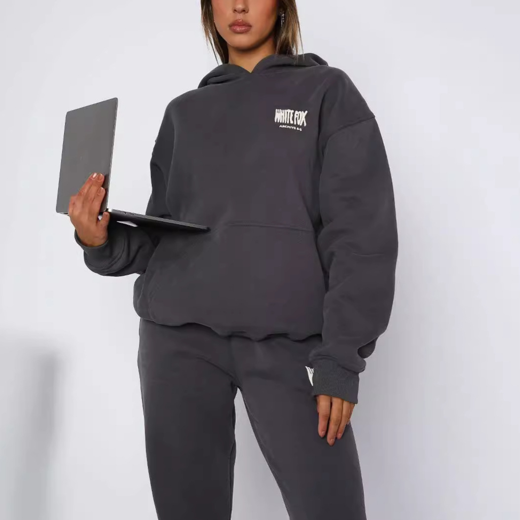 유럽과 미국의 섹시한 여성 국경 아마존 새로운 거리 패션 후드 가을 겨울 스웨터 세트