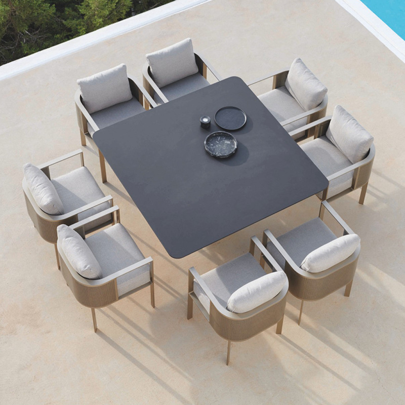 Al Aire Libre mesa y silla Villa terraza aleación de aluminio anti-corrosión muebles al aire libre de acero inoxidable de ocio de alta gama combinación a prueba de lluvia image 3