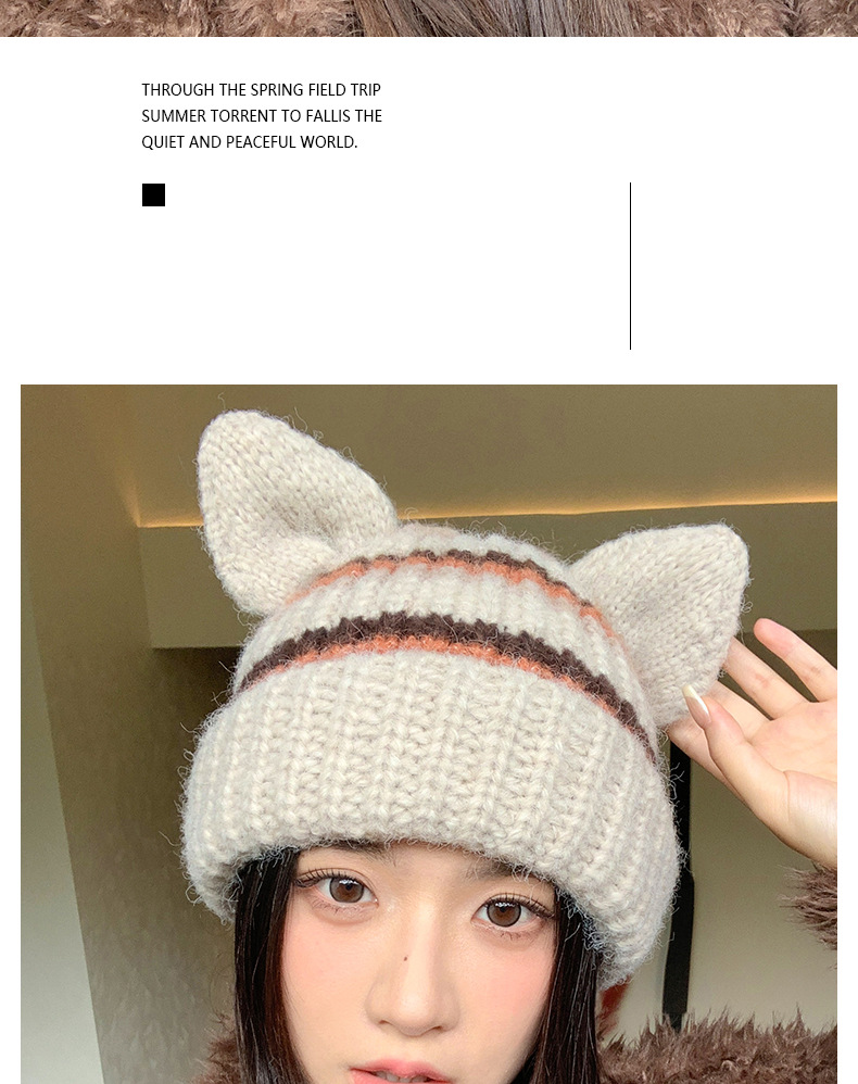 Amerikanischer Stil, süß, cool, dicker, gestreifter Strickpullover aus Schweineohrwolle für Herbst und Winter, warm, lässig, vielseitig, winddicht_voghion.com