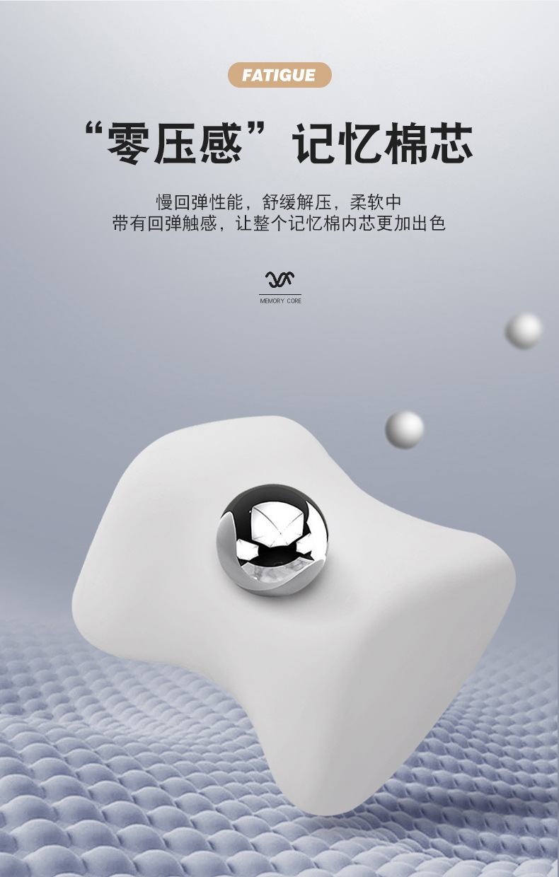 2026 New Cross-Border Hot-Selling Suede Car Seat Cushion Neck Pillow Lumbar Support Rams Breathable Memory Foam Cushion