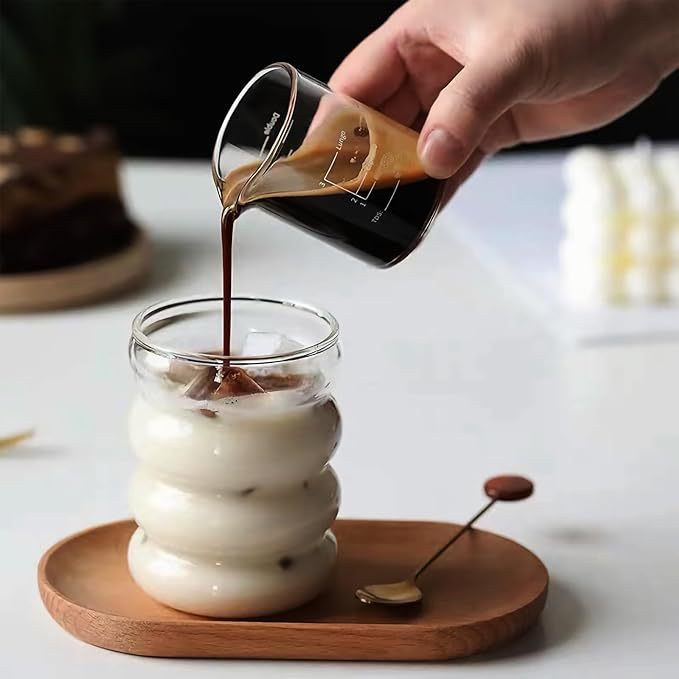 Caterpillar straw taza de café de vidrio, taza de agua doméstica resistente a altas temperaturas, taza de jugo de leche, burbuja de aire