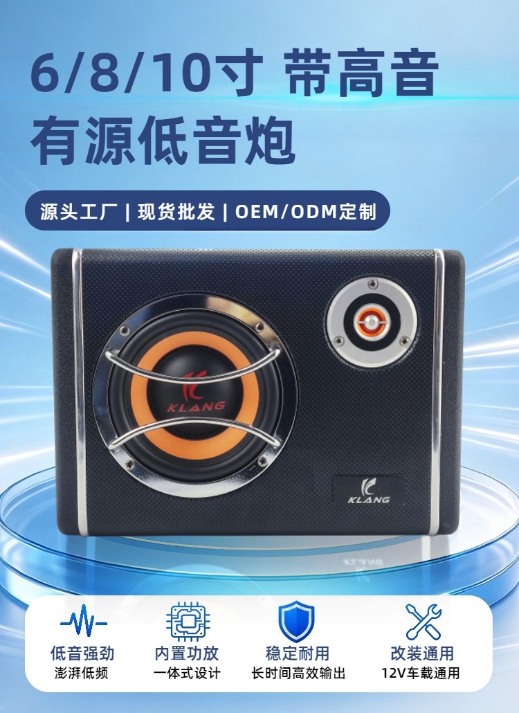 Source Factory 6/8/ 10inch Car Subwoofer with Active Tweeter 12V High and Low Level Dual Input Wholesale Oem