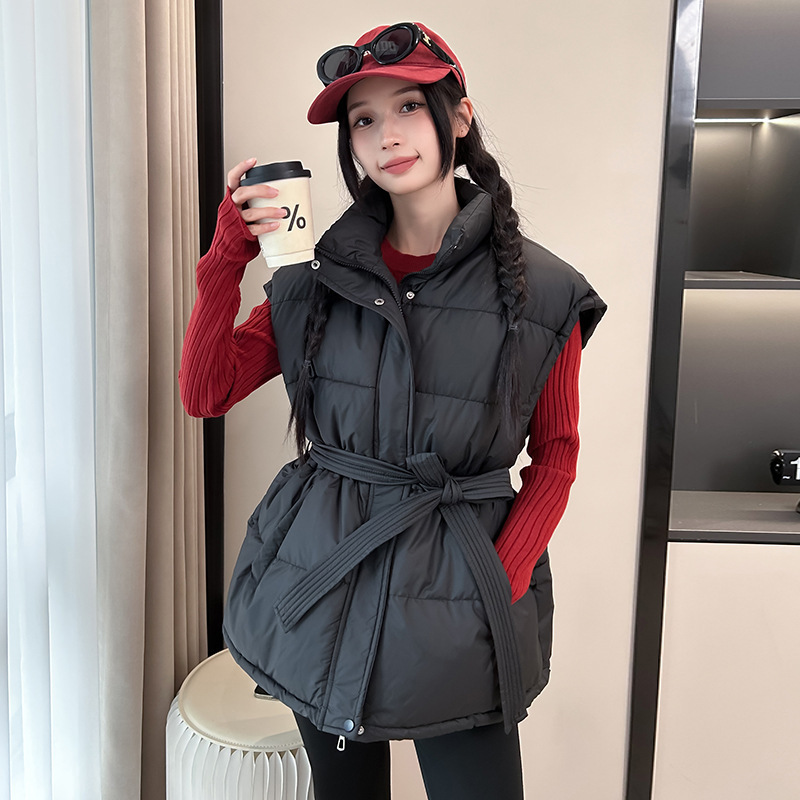 收腰棉服背心马甲女秋冬新款立领2025年韩版宽松时尚加厚洋气外套|undefined