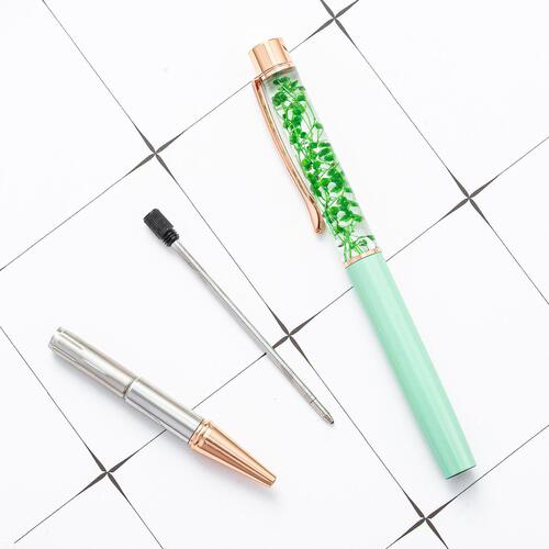Creative DIY Oil Dry Flower Pen Wholesale Empty Tube Pen Advertising Round Pen Special Custom Logo Flower Pen Round Pen
