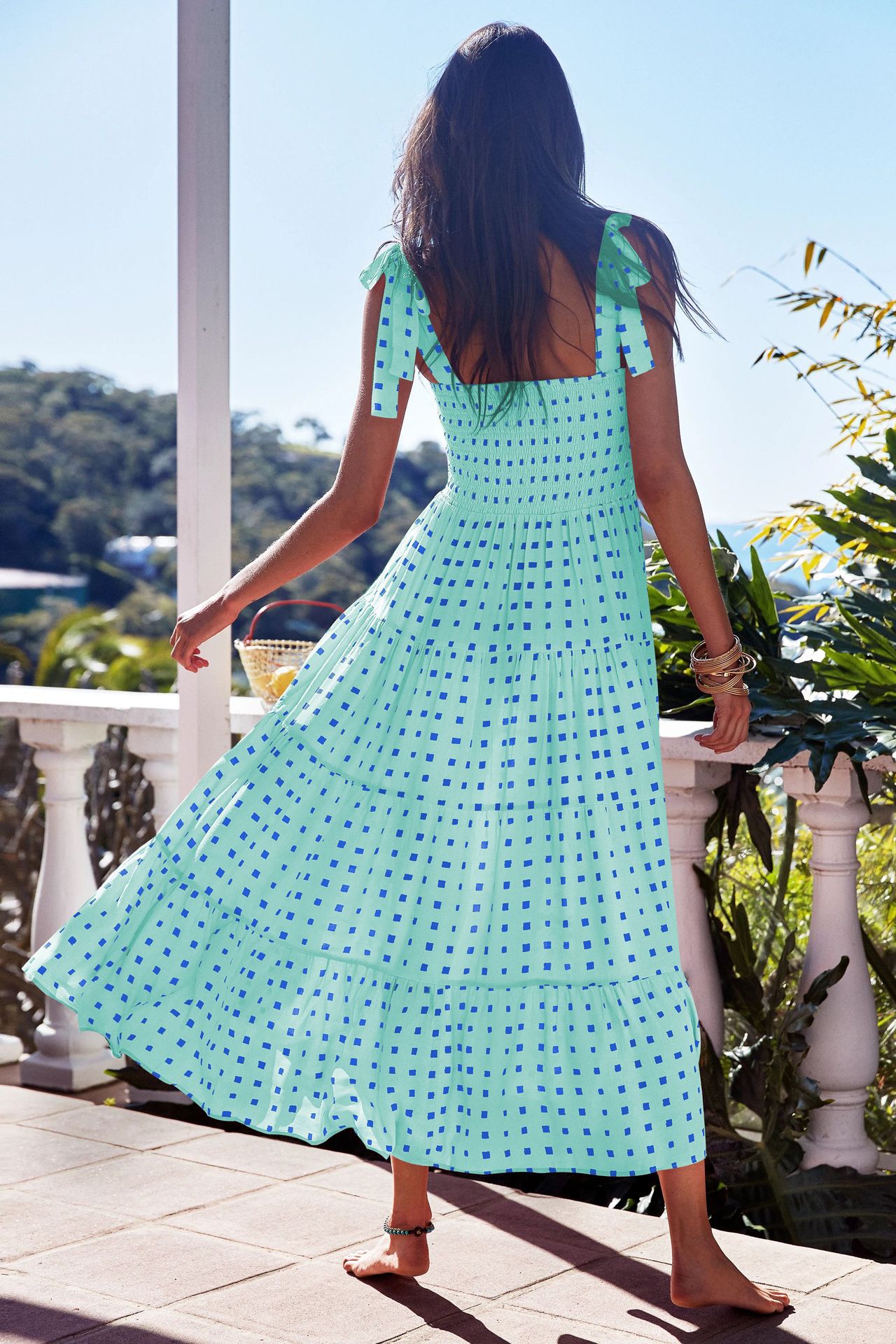 259g Weight Maxi Long Dress Dress Length Type Sleeveless Sleeve Length Regular Dress Dresses Type Regular Sleeve Sleeve Type Polyester Fabric Type High Waist Waist Line Daily Occasion Strap Neckline Regular Fit Fit Type Printing, Polka Dots Pattern Summer, Spring Season Women's Gender Elegant Style Wholesale Women's Elegant Printing Polka Dots Daily Strap Sleeveless Regular Dress 71