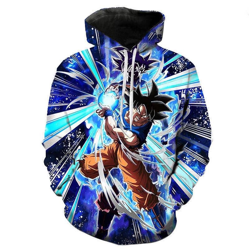 Spring and Autumn 3D Digital Printing Animation Dragon Ball Z Series Men's Sweater Trendy Brand Men's Hooded Pullover