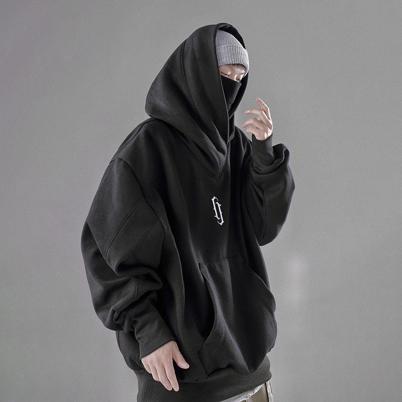 Europa y América hiphop retro encapuchado de cuello alto camisa de hombre de manga larga otoño y invierno suelta chaqueta de hip hop de alta calle de moda