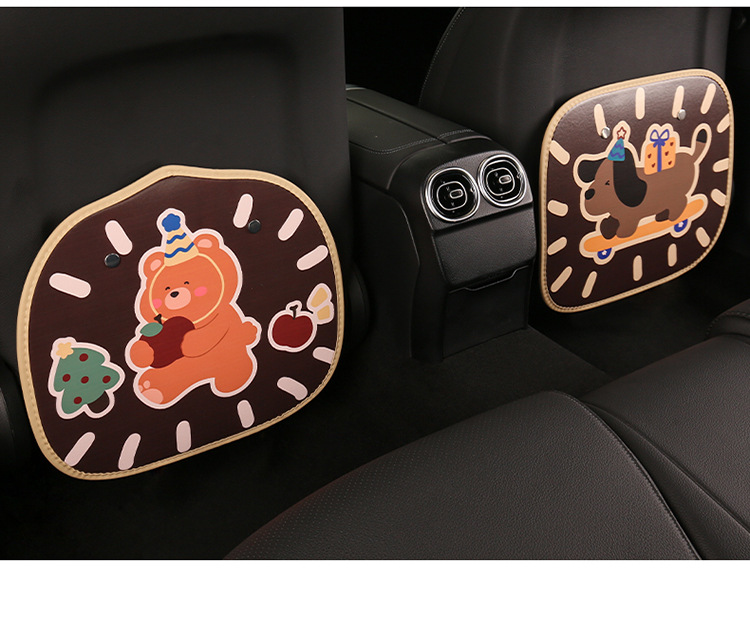 Cartoon cute variety of car seat back anti-kick pad dirt-resistant and easy to clean universal rear seat back anti-dirt protection