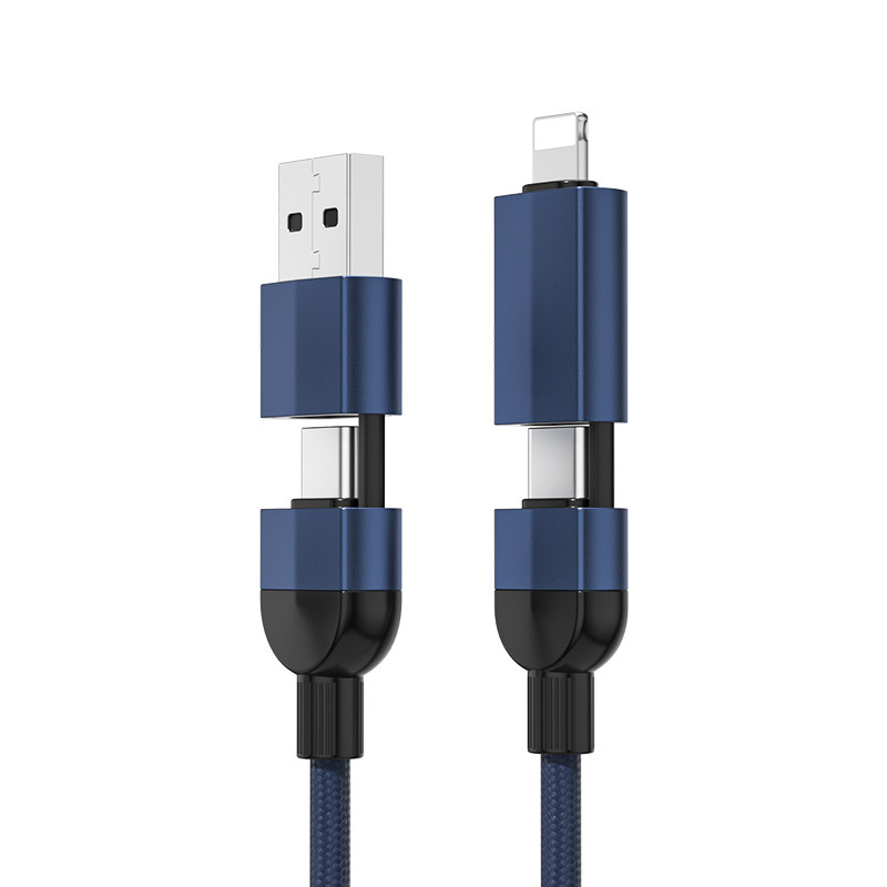 120Wフォーインワン超高速充電編組データケーブルApple Android Type-c携帯電話充電ケーブル卸売に適しています|undefined