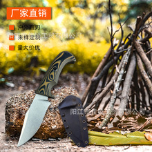 户外求生直刀野营钓鱼战术随身小刀D2钢高硬度锋利户外刀日常使用