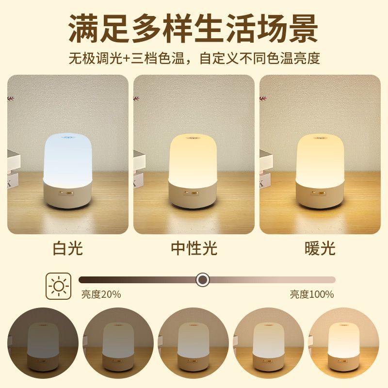 充電式ナイトライト、睡眠用ナイトライト、ベビー授乳用雰囲気テーブルランプ、目の保護ベッドサイドランプ|undefined