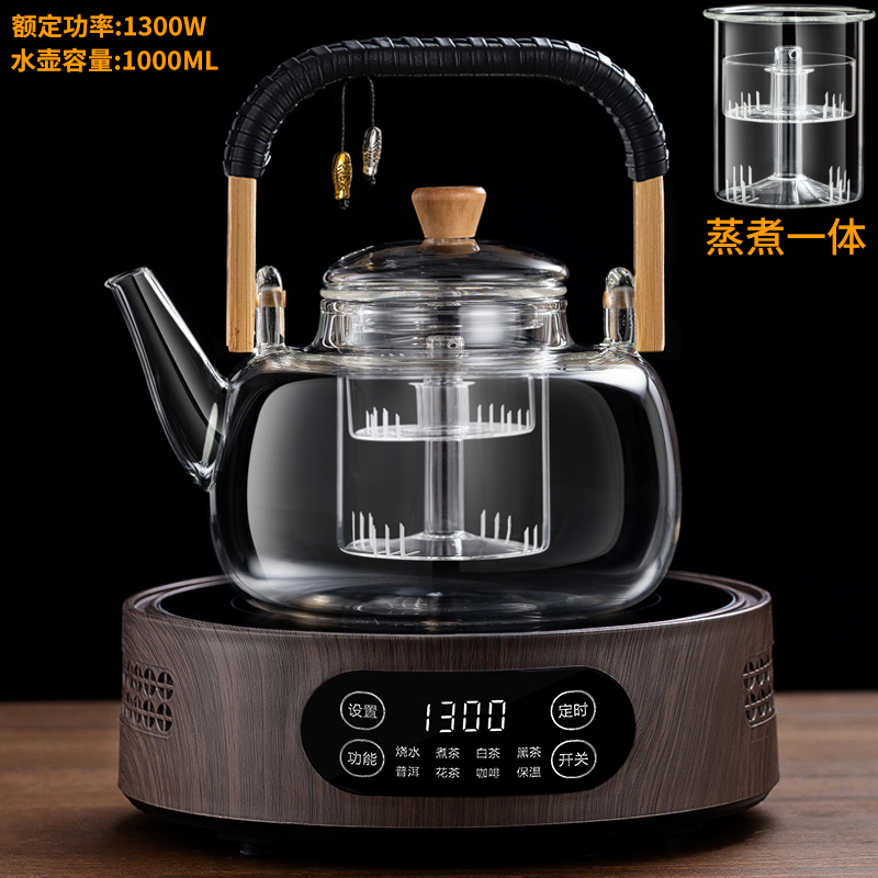 J1 나뭇결 컬러 난로 + [찜과 요리를 하나로] 땋은 밧줄 대나무 그림자 냄비