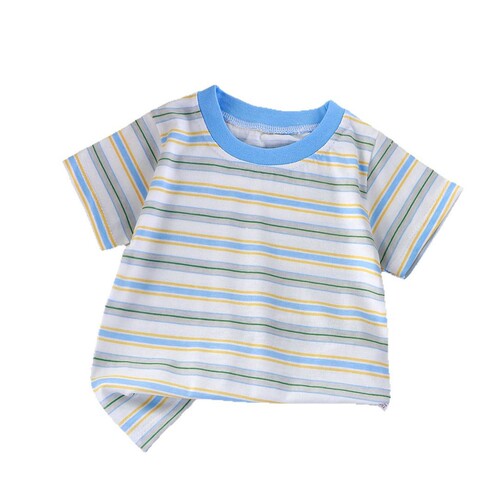 Summer New Children's T-shirt Short Sleeve Pure Cotton Half Sleeve Boys and Girls Children Single Piece Baby Sweatshirt Factory Wholesale