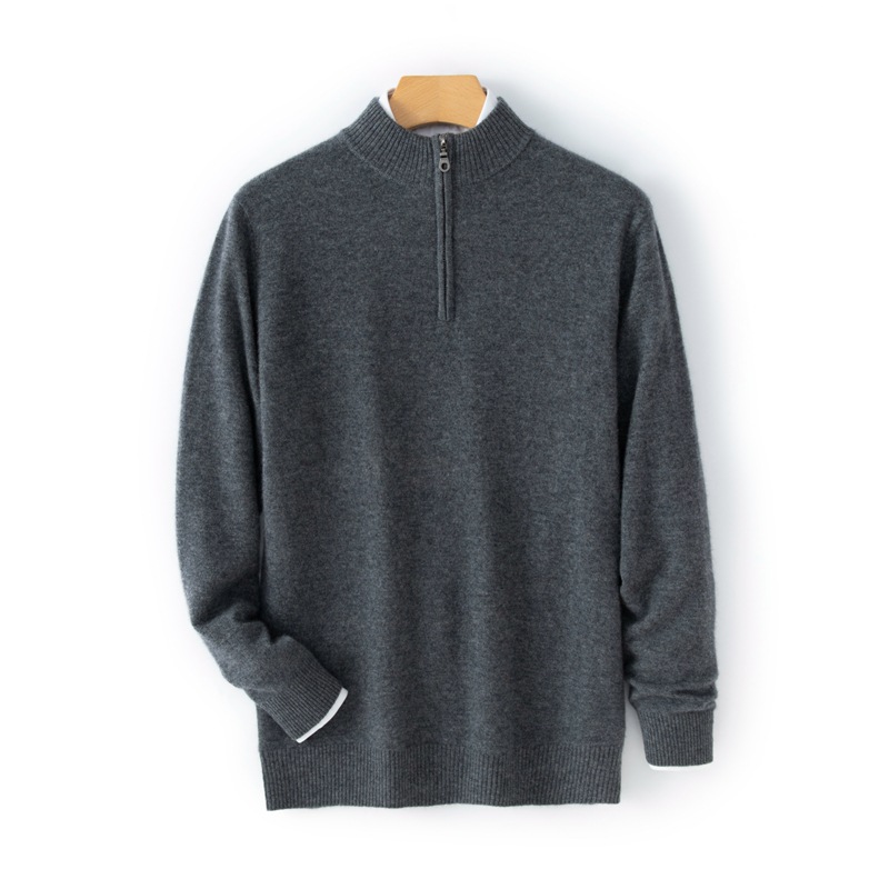 Demi-season woolen solid color casual base knitted sweater with…