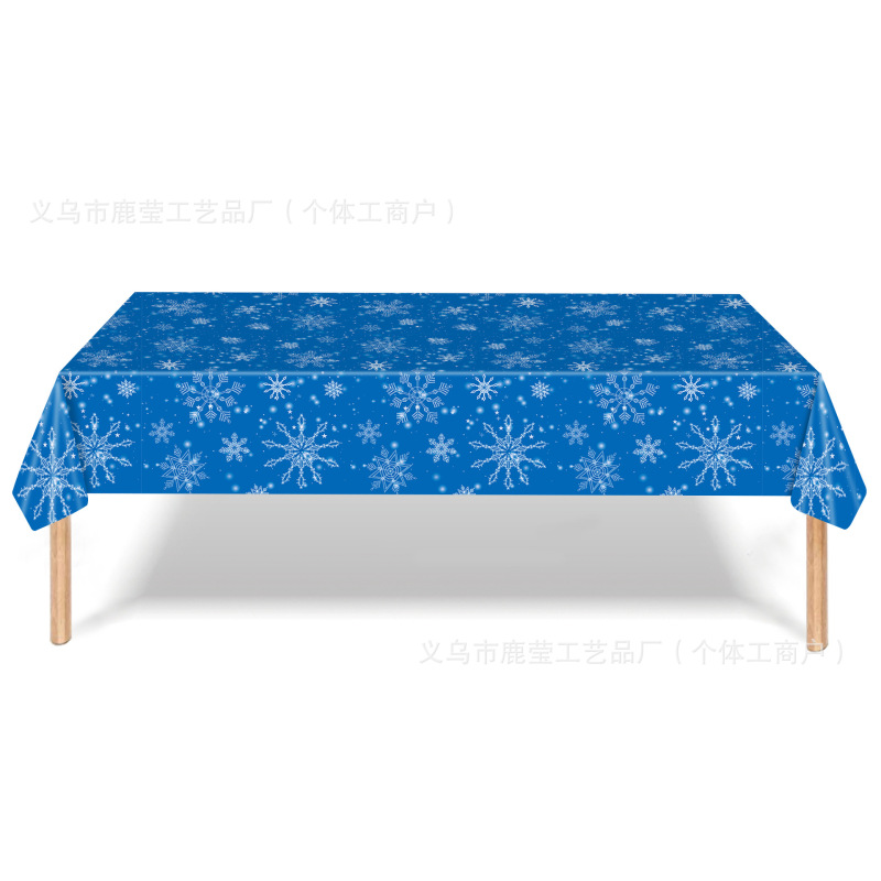 冬季新款圣诞节派对装饰用品Christmas圣诞树一次性圣诞桌布雪人|undefined
