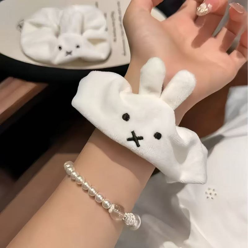 秋冬新款超萌米菲兔大肠发圈简约百搭大肠少女心扎马尾头绳丸子头|undefined