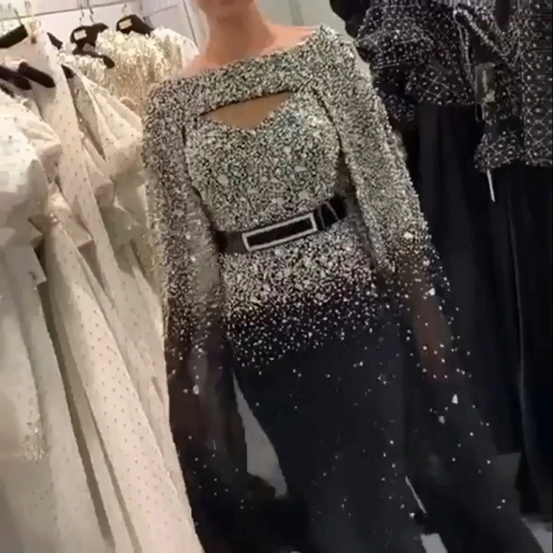 Otoño e invierno 2020 Ropa de mujer de comercio exterior de Europa y América estación independiente Dunhuang oro sexy capa vestido de swing grande vestido