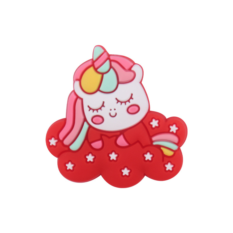 Nuevo bebé suministros dibujos animados lindo unicornio cuentas de silicona creativo DIY chupete cadena pulsera mordedor Accesorios