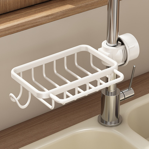 Faucet rack kitchen sink steel ball storage dishwashing drain rack rack wash basin sink rag basket