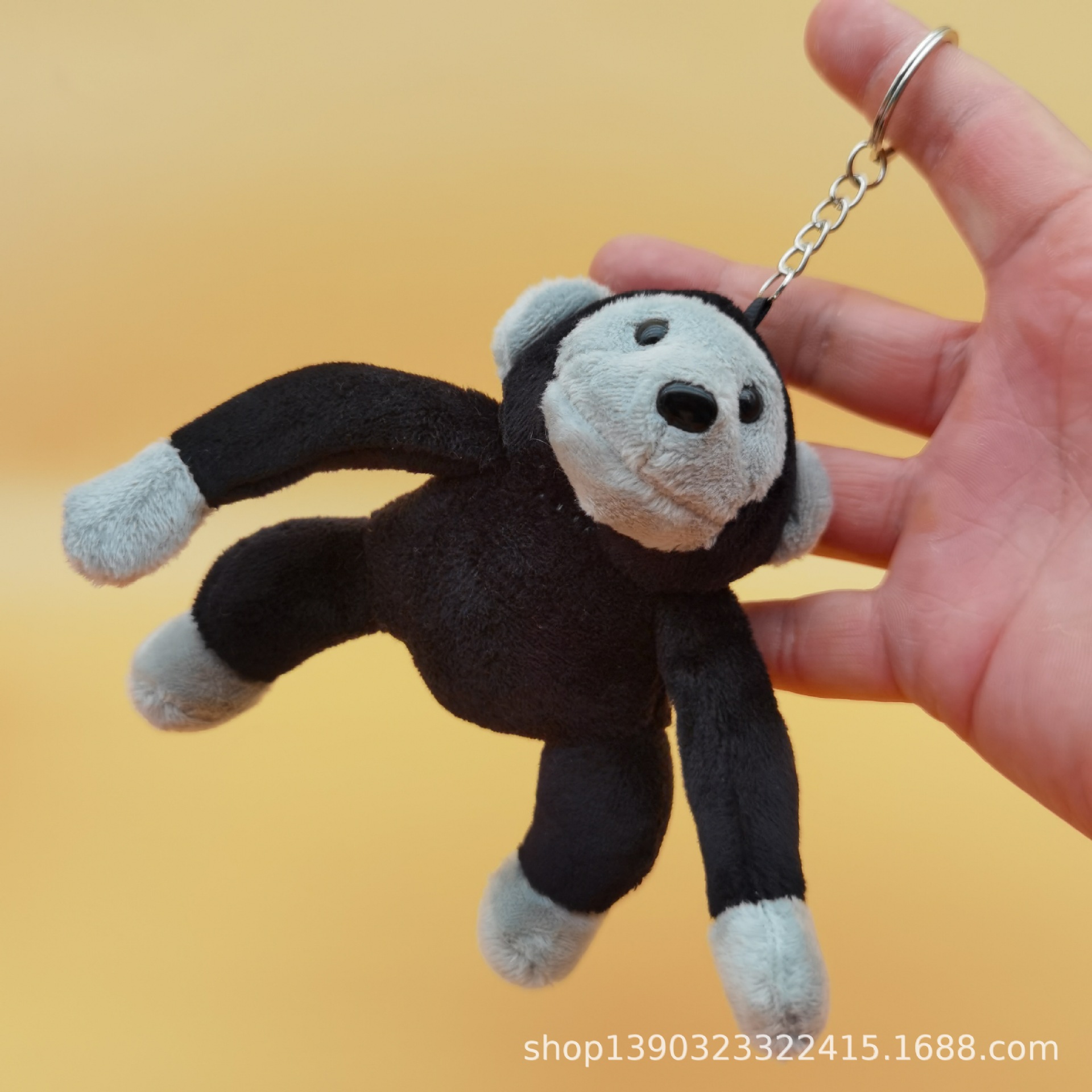 Creativo brazo largo diamante chimpancé colgante llavero muñeca mochila adornos pequeño regalo al por mayor