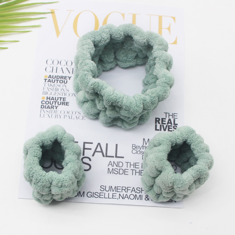 Cara lavado pelo banda coral felpa Mujer estudiante diadema alto elástico antideslizante Otoño e Invierno máscara lavado headbufanda tocado