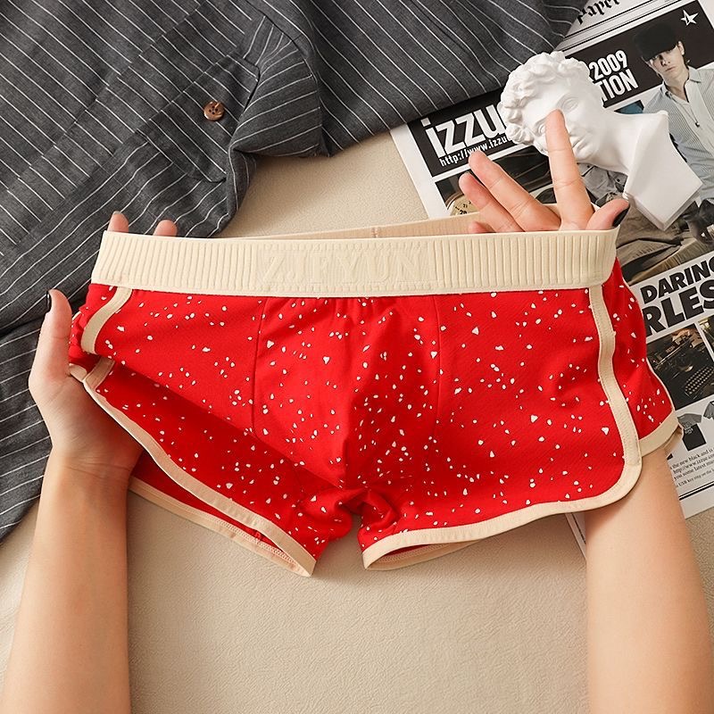Nuevas calzoncillos de hombre, algodón transpirable, ángulo plano cómodo, tendencia de estrellas, pantalones cortos deportivos personales para jóvenes