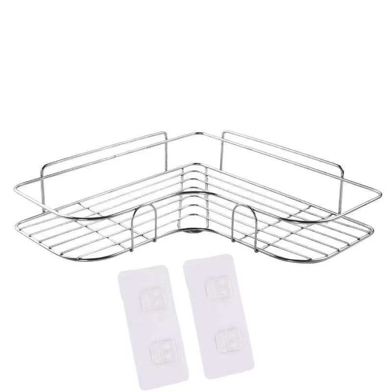 Estante de almacenamiento triangular sin perforaciones cocina baño estante de almacenamiento baño esquina montado en la pared estante de almacenamiento multifuncional
