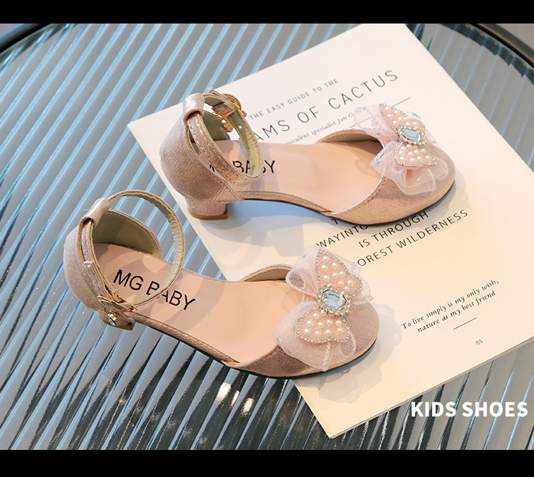 Sandali con tacco alto e spesso a forma di fiore, sandali alla moda per bambini, bambini grandi, scarpe romane per bambine, scarpe estive_voghion.com