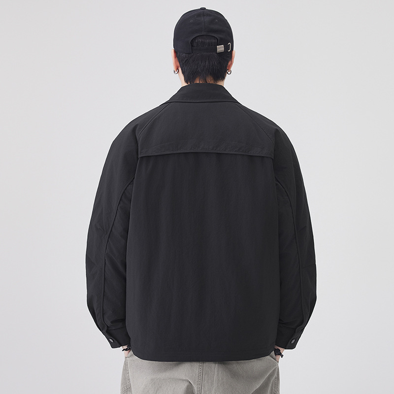 High-end 90 chaqueta blanca de plumón ligera chaqueta de entrenador de invierno masculino chaqueta de estilo americano retro marca de moda abrigo de solapa casual image 4