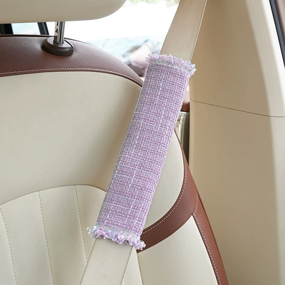 Seat belt shoulder pad Shoulder Protector Anti-Stranglehold Car - lace-small-fragrant-shoulder-pads-purple
