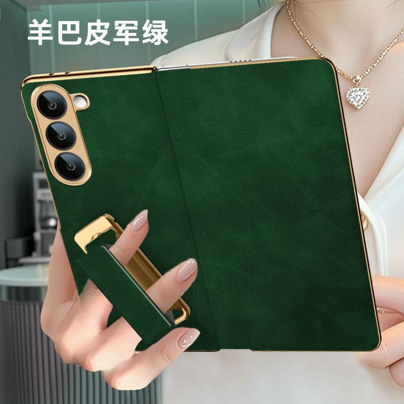 翻盖腕带支架羊巴皮适用zfold7壳Galaxy Z Fold7折叠屏全包保护套|undefined