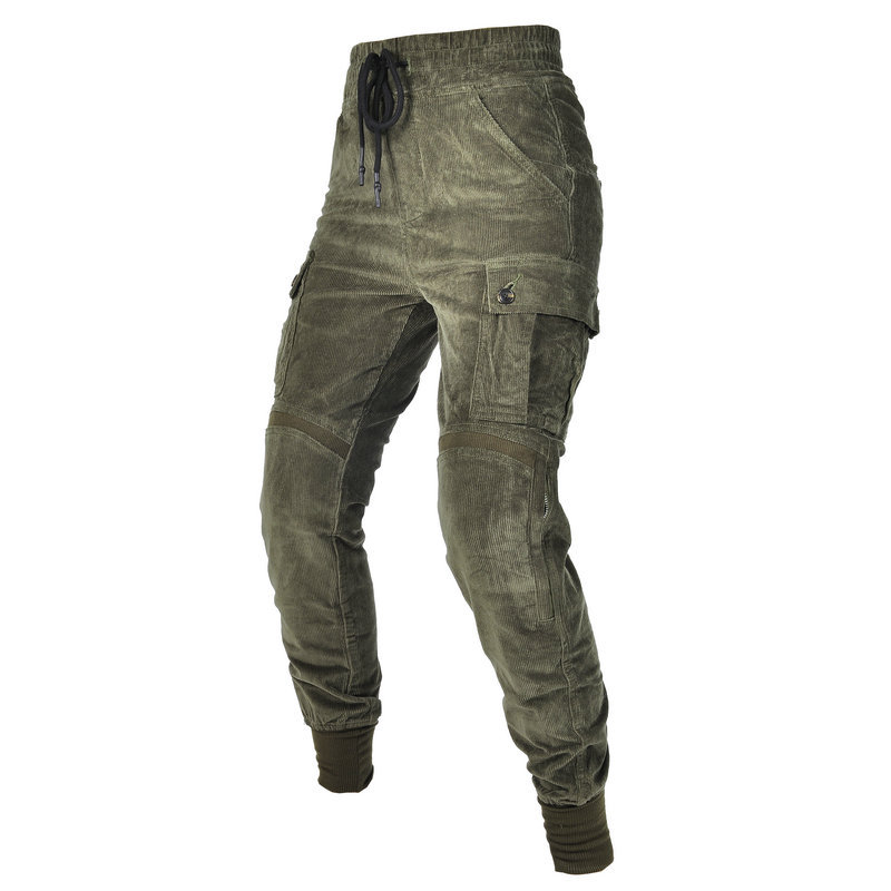 LOONG BIKER pantalones de moto de pana niñas pantalones de montar en moto atados al tobillo Kevlar resistente al desgarro