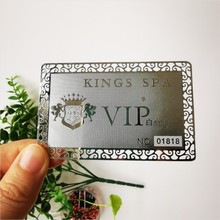 高端金属卡片制作 拉丝金属卡会员VIP卡 镂空金属名片 厂家