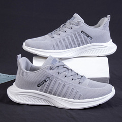 Men's 2022 Cross-border New Fashion Sports Shoes Breathable Flyknit Lace-up Running Shoes Korean Style Casual Low-top Trendy Shoes
